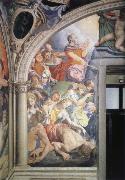 Mose strikes water out of the rock fresco in the chapel of the Eleonora of Toledo Agnolo Bronzino